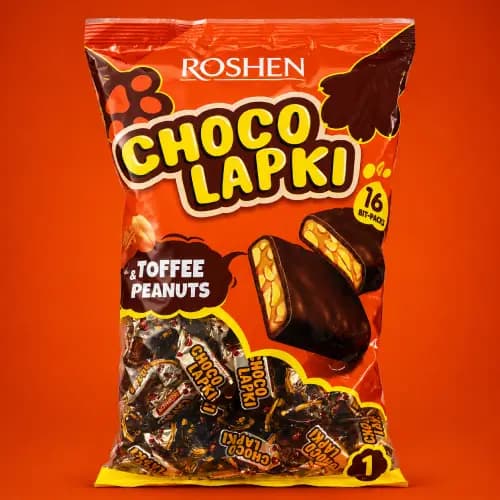 شکلات Roshen چاکو لاپکی با مغز بادام زمینی