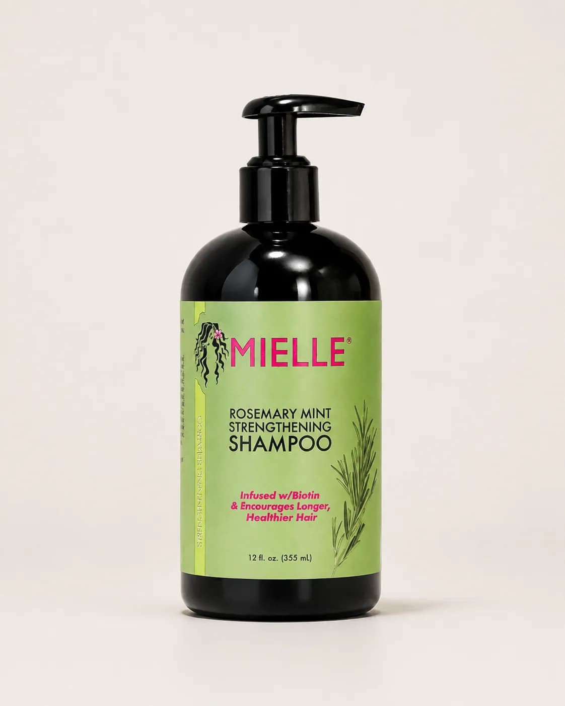 شامپو تقویت‌کننده رزماری و نعناع میله حاوی بیوتین ۳۵۵ میل | Mielle Rosemary Mint Strengthening Shampoo - یاز شاپ