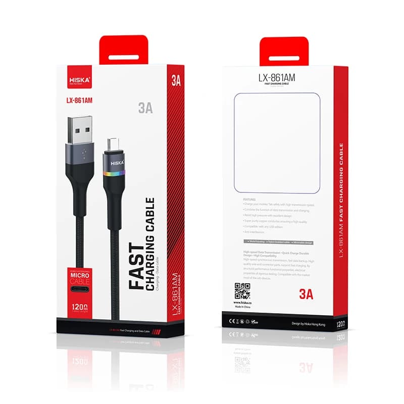 کابل تبدیل USB به MICROUSB هیسکا مدل LX-861AM طول 1.2 متر — تصویر ۲