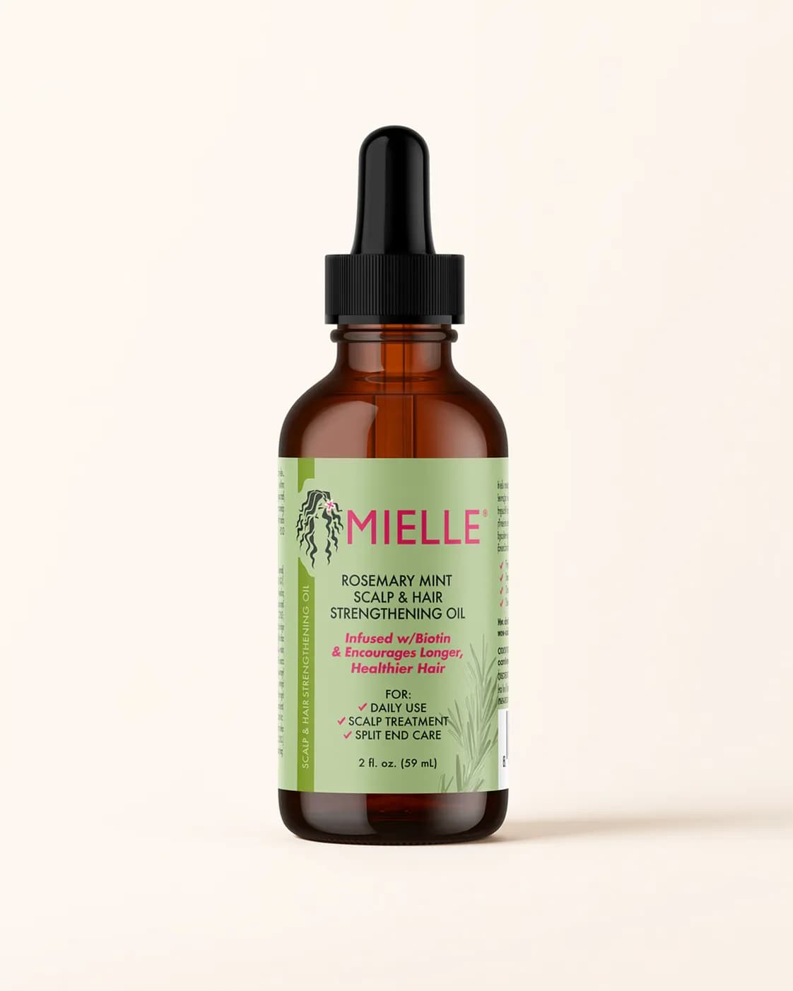 روغن تقویت‌کننده مو و پوست سر رزماری و نعناع میله ۵۹ میل | Mielle Rosemary Mint Scalp & Hair Strengthening Oil