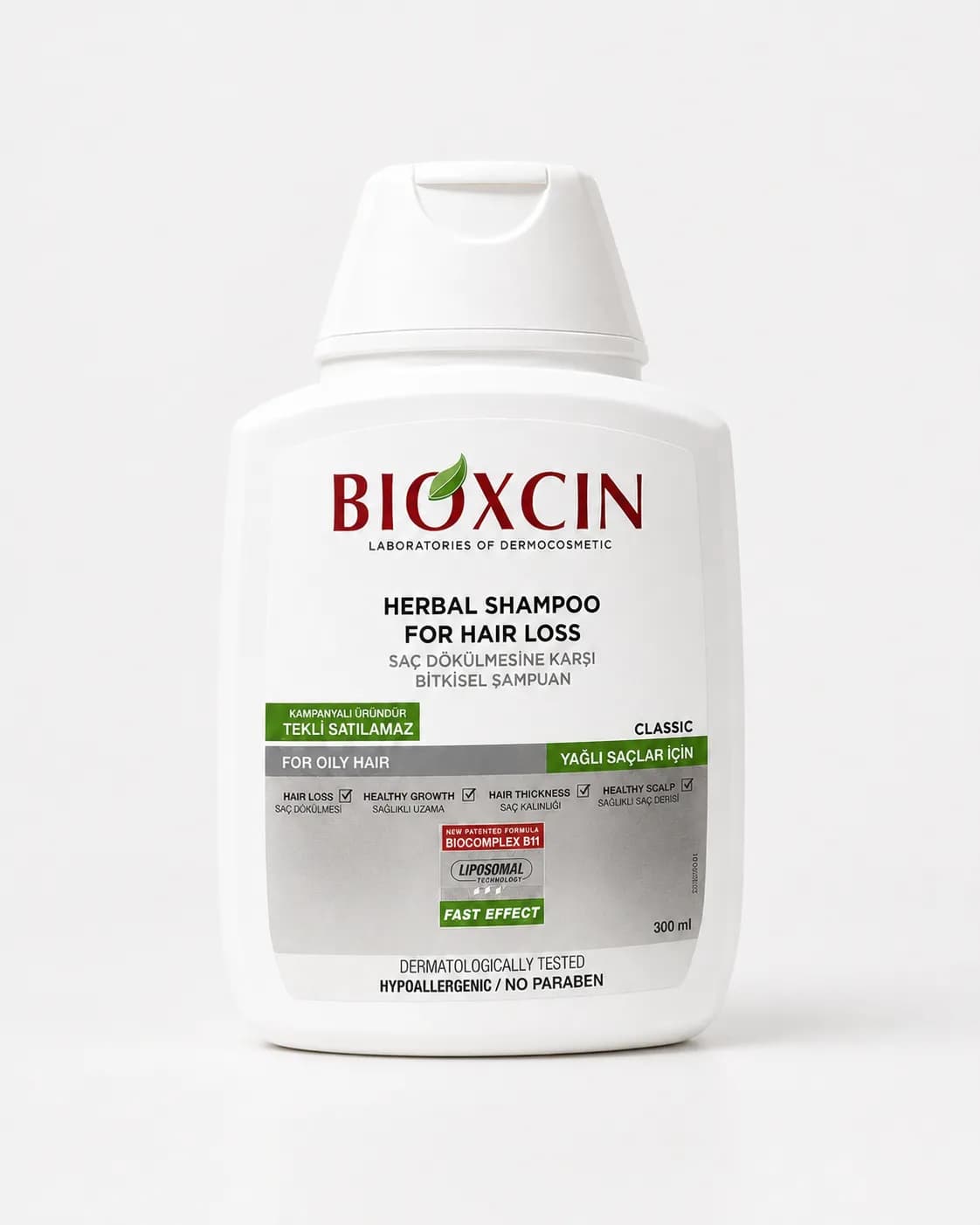 شامپو ضد ریزش بیوکسین کلاسیک مخصوص موهای چرب ۳۰۰ میل | Bioxcin Classic Herbal Shampoo for Oily Hair