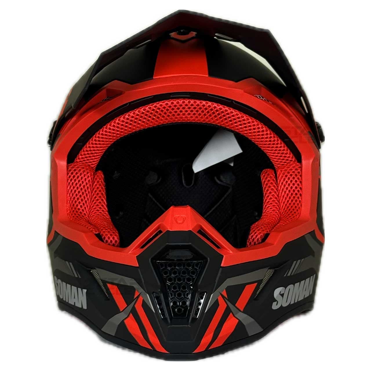 کلاه کاسکت کراسی SOMAN مدل M11-BLACK-RED-THUNDER — تصویر ۴