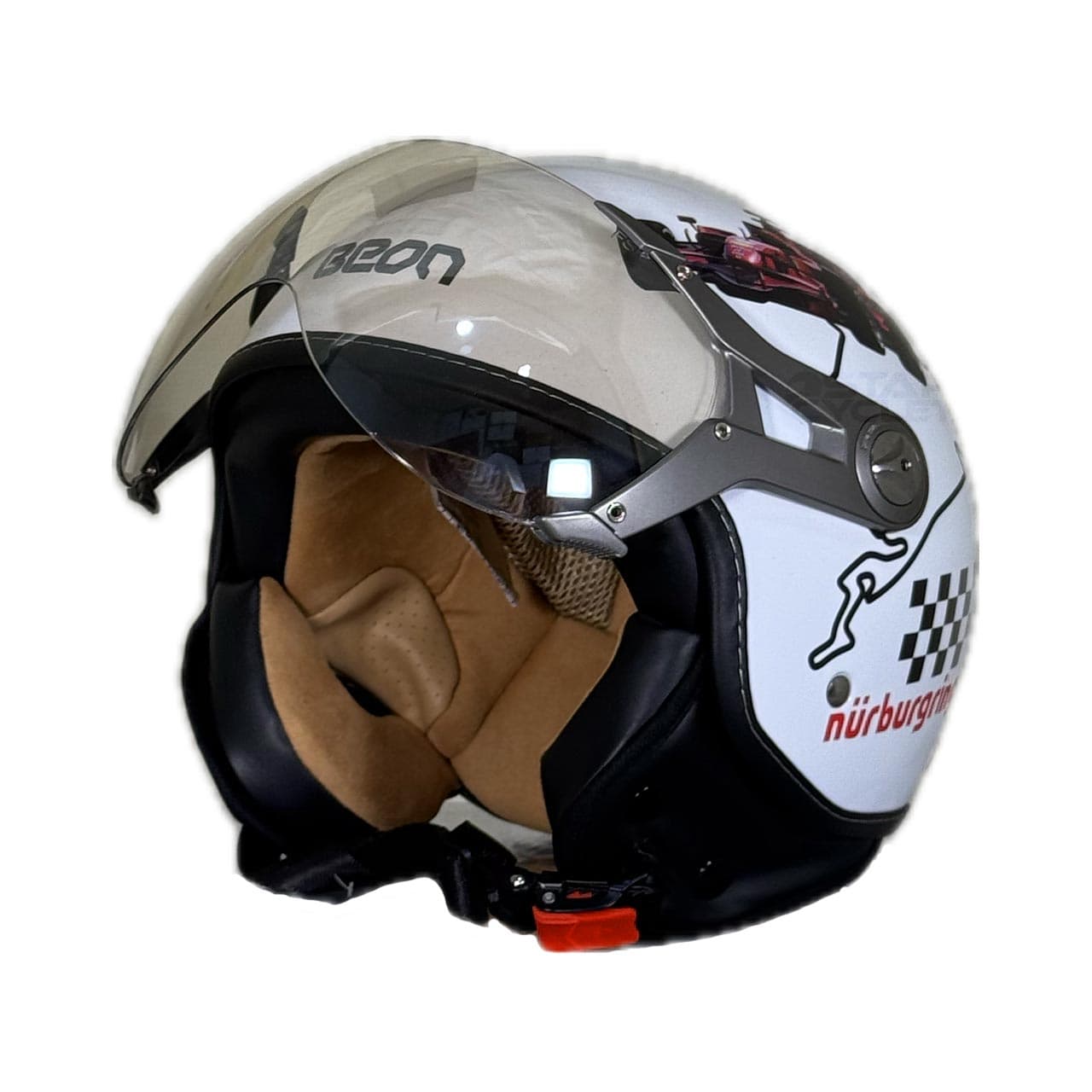 کلاه کاسکت وسپایی بئون مدل B100 WHITE-FORMULA