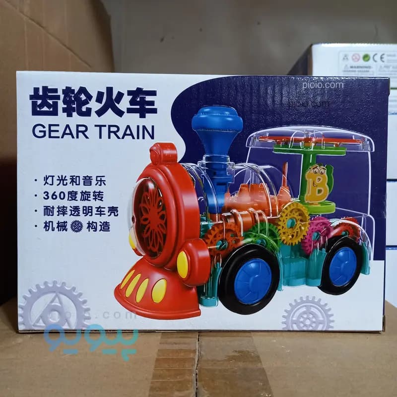 قطار اسباب بازی دنده ای شفاف موزیکال و چراغدار برند FENG SHENG مدل GEAR TRAIN