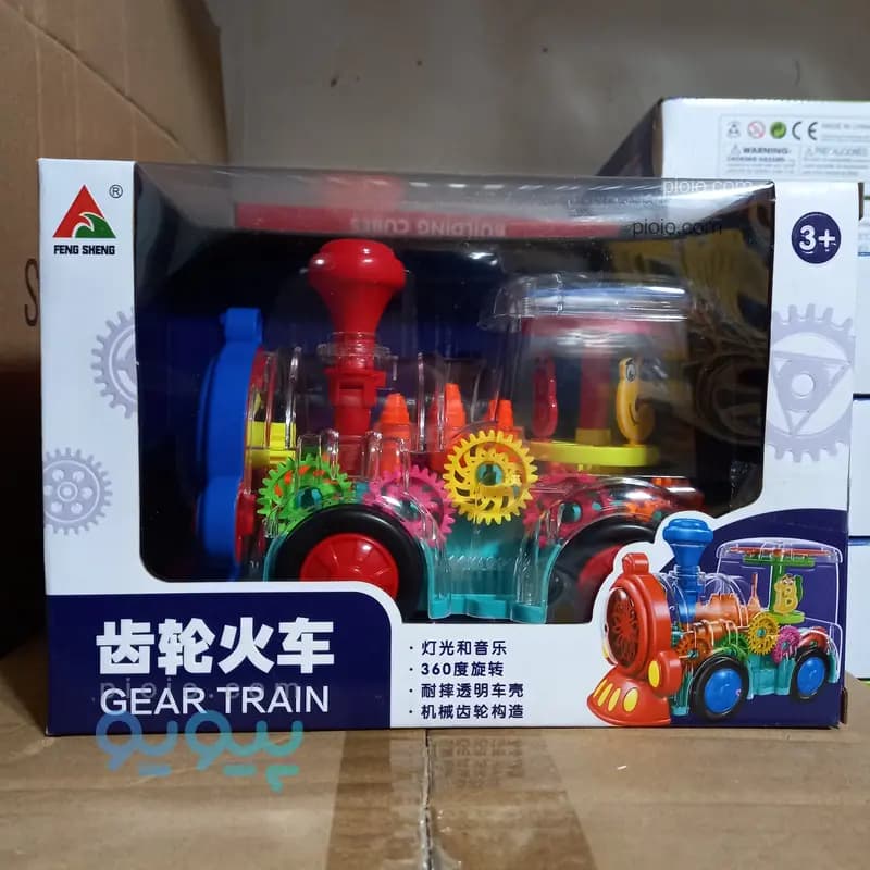 قطار اسباب بازی دنده ای شفاف موزیکال و چراغدار برند FENG SHENG مدل GEAR TRAIN — تصویر ۲