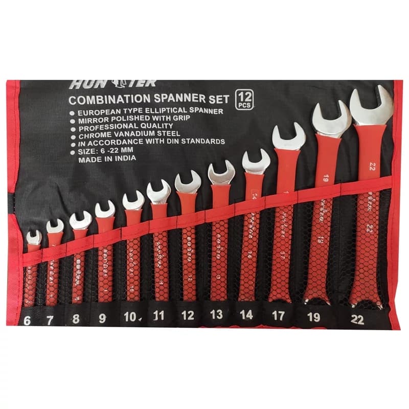 آچار یکسر تخت یکسر رینگی هانتر مجموعه 12عددی – HUNTER
