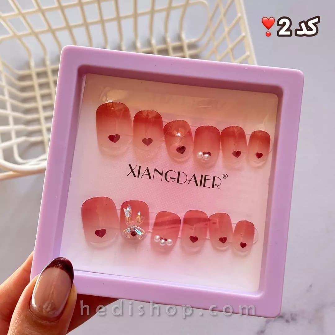 ناخن مصنوعی طرح دار پینک کی Pink Key — تصویر ۳
