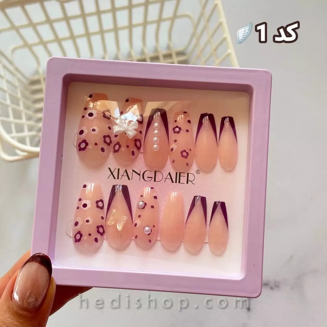ناخن مصنوعی طرح دار پینک کی Pink Key — تصویر ۲