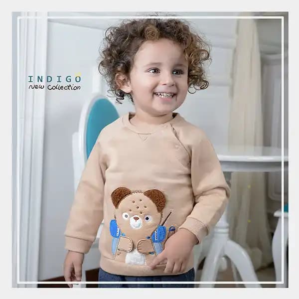 ست بلوز و شلوار پسرانه طرح خرس مسافر برند ایندیگو کد۲۹۶۰۷۴