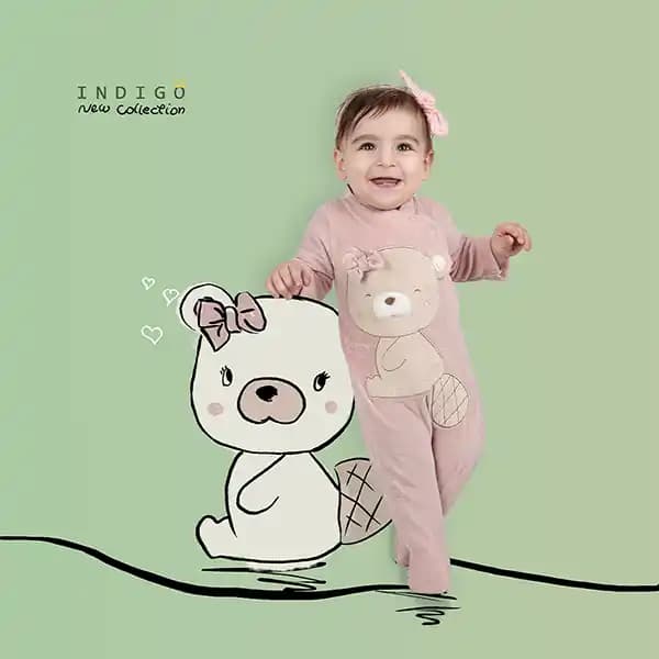 سرهمی مخمل دخترانه برند ایندیگو کد296008