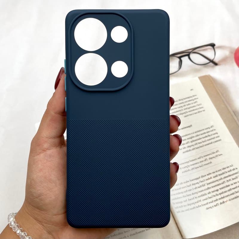 قاب گوشی Redmi Note 14S / Redmi Note 13 Pro 4G / Poco M6 Pro 4G شیائومی سیلیکونی طوزنی کیس محافظ لنز دار سرمه ای کد 562176