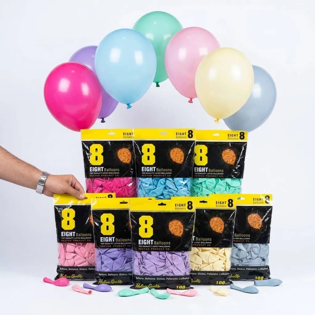 بادکنک پاستیلی 8 Eight بسته 100 عددی