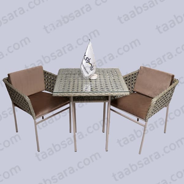 ناهارخوری ۲نفره باغی مهیا همراه میز دو طبقه
