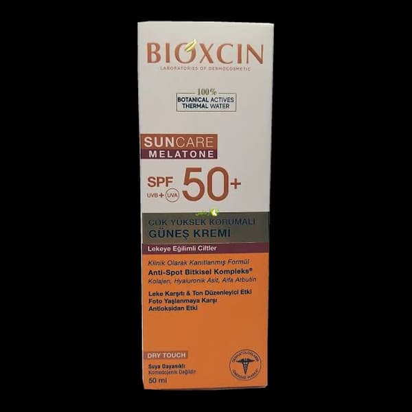کرم ضدآفتاب بی‌رنگ بیوکسین مدل Suncare Melatone حجم 50 میلی‌لیتر