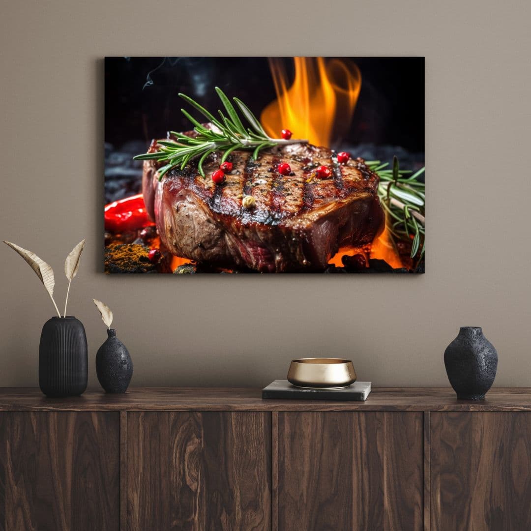 تابلو دکوراتیو استیک لذیذ Delicious steak