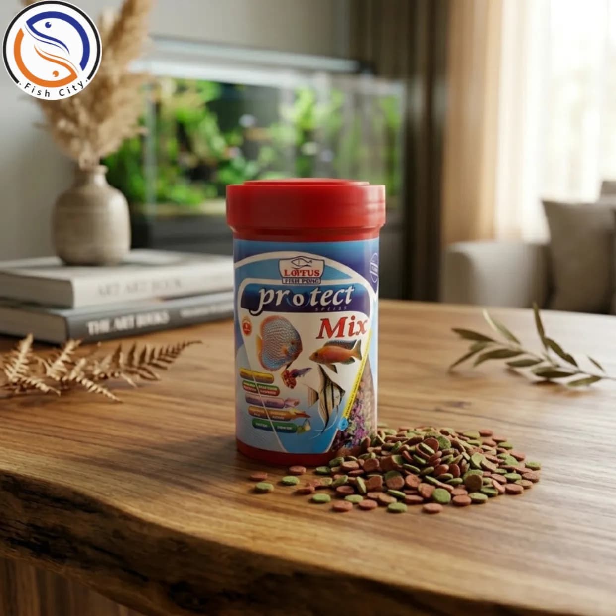 غذا ماهی اکواریوم برند لوتوس مدل Protect Mix حجم 35گرم