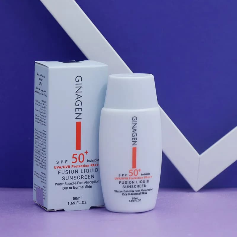 کرم ضدآفتاب بی رنگ SPF50 مناسب پوست خشک و نرمال ژیناژن GINAGEN حجم 50 میل 92247