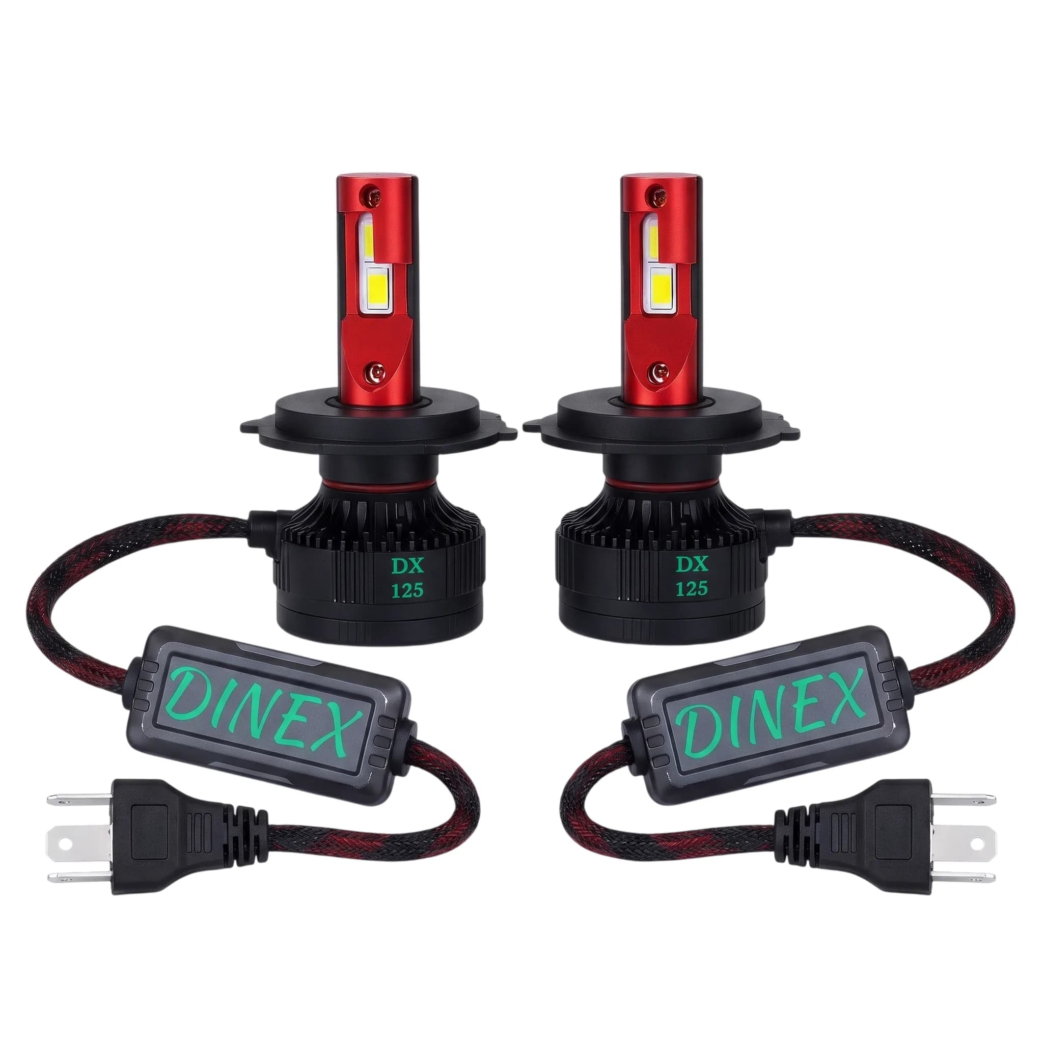 هدلایت لامپ خودرو دینکس مدل DX-125 دو رنگ پایه H4 بسته دو عددی