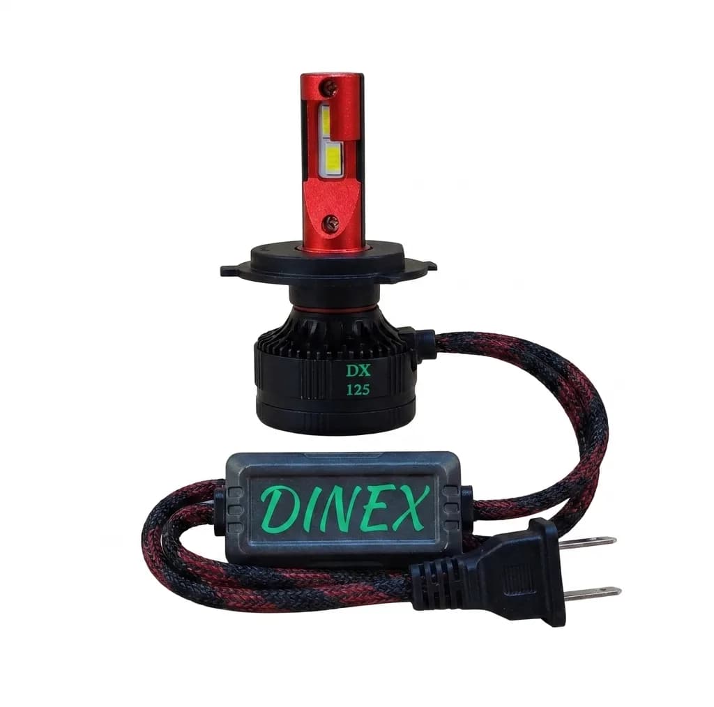 هدلایت لامپ خودرو دینکس مدل DX-125 دو رنگ پایه H4 بسته دو عددی — تصویر ۳