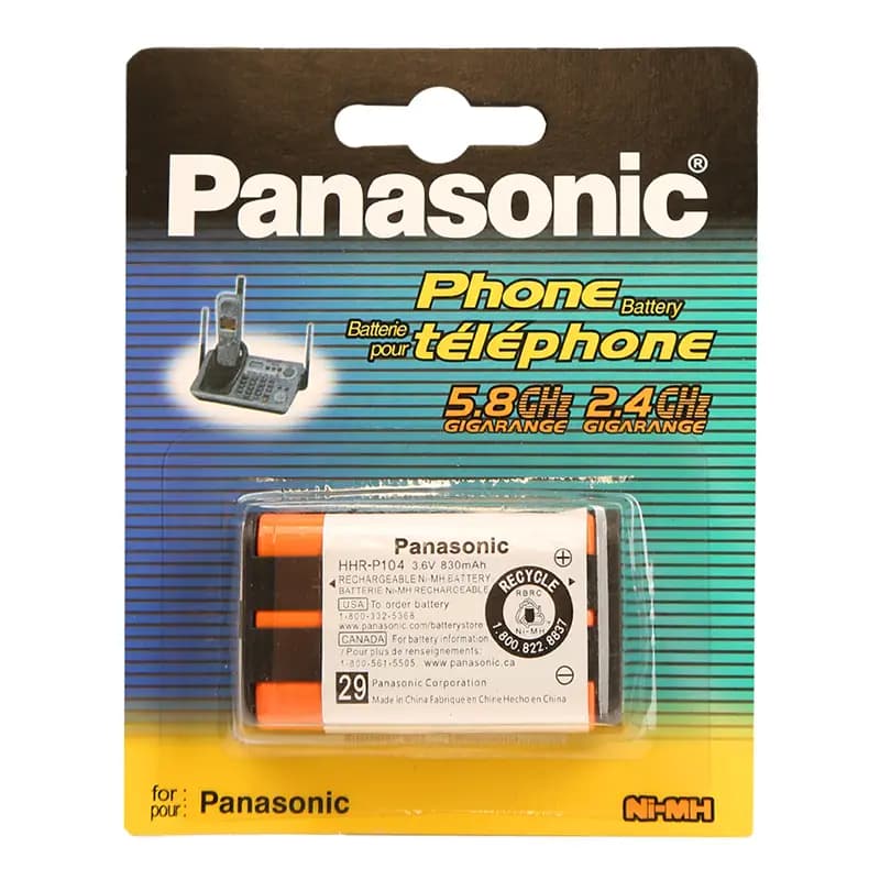باتری تلفن بی‌سیم پاناسونیک مدل HHR-P104 ظرفیت 830 میلی‌آمپرساعت