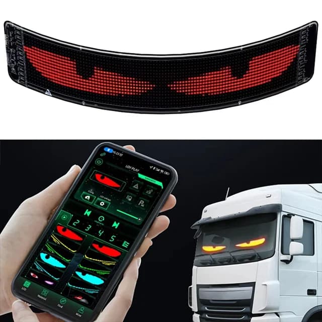 پنل ماتریکسی LED منعطف خودرو سایز ۱۲x۶۰ سانتی‌متر با کنترل و اپلیکیشن موبایل — تصویر ۴