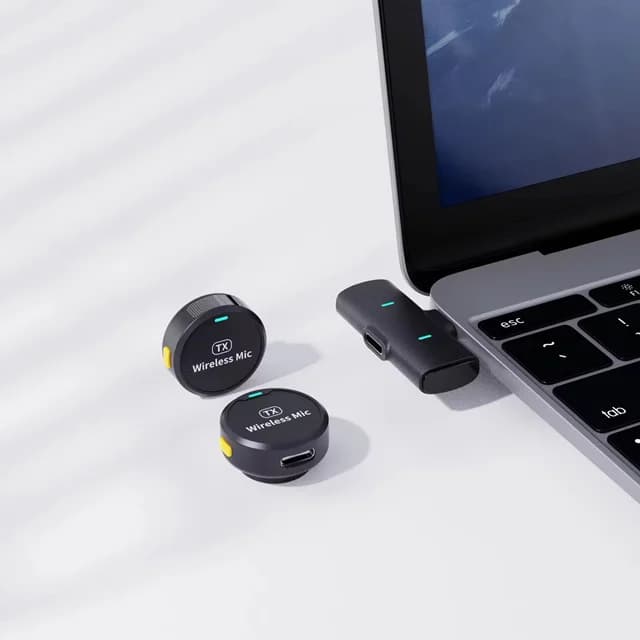 میکروفون یقهای بیسیم مدل M1 با پورت آیفون و Type-C | حذف نویز | قابل شارژ — تصویر ۳
