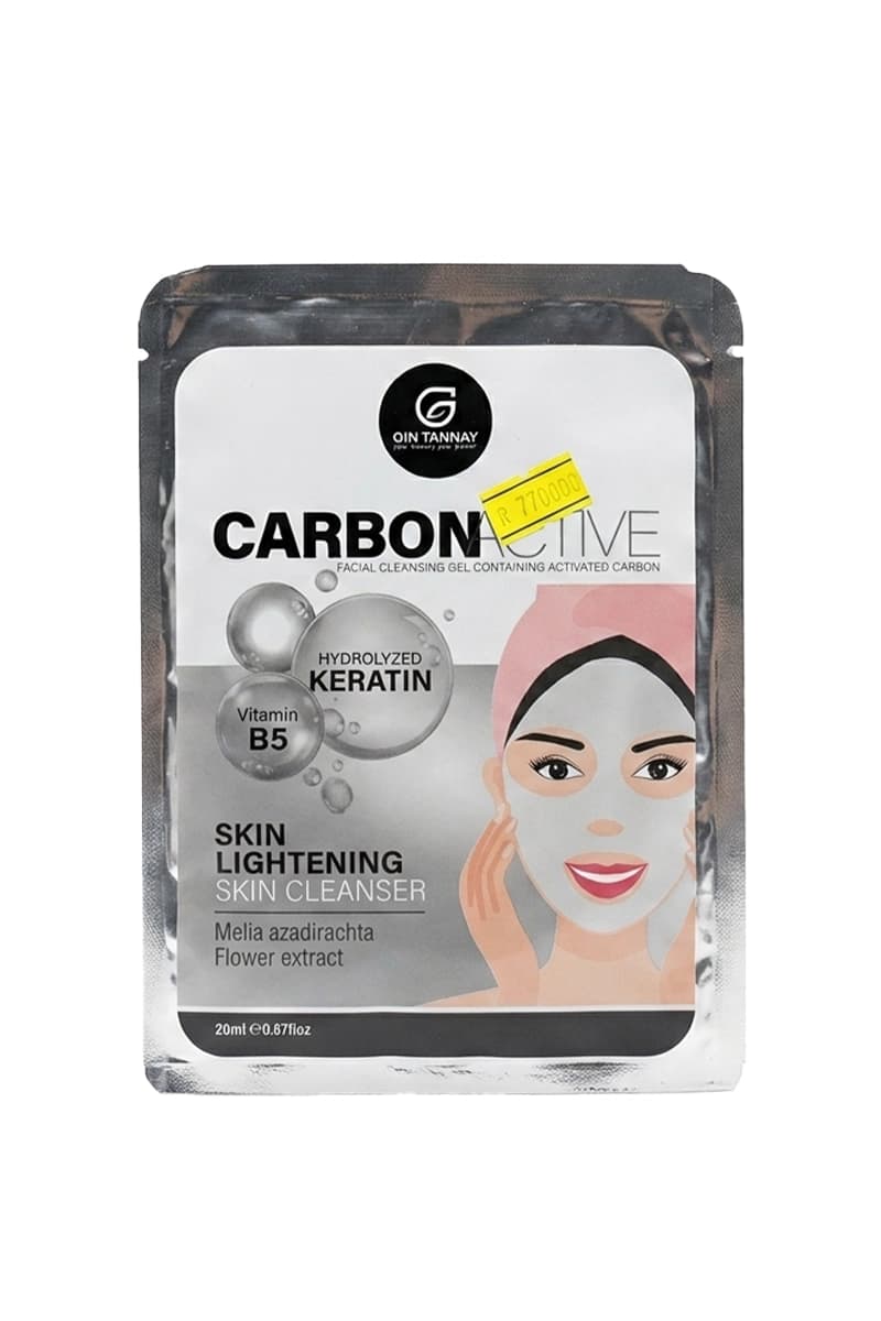 ماسک ورقه‌ای زغال فعال ژین تانای حجم ۲۰ میلی‌لیتر
