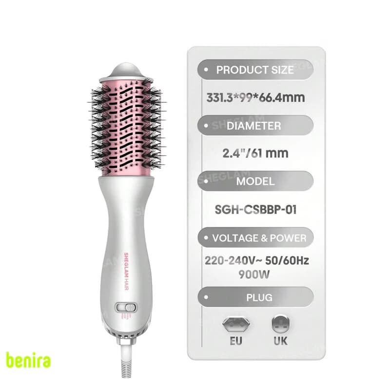 حالتدهنده مو شیگلم مدل SGH-CDBBP-01 با برس دوطرفه ۷۲ میلیمتری، سرعت موتور ۳۳٬۰۰۰ دور در دقیقه و فناوری Cool Shield برای حالت دادن با هوای گرم و سرد — تصویر ۳