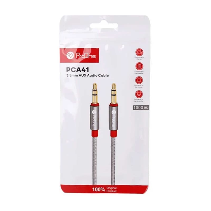 کابل AUX پرووان مدل PCA41 طول 1 متر با جک 3.5 میلی متری — تصویر ۳