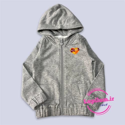 سویشرت تو کرکی طوسی طرح قلب پاییزی
