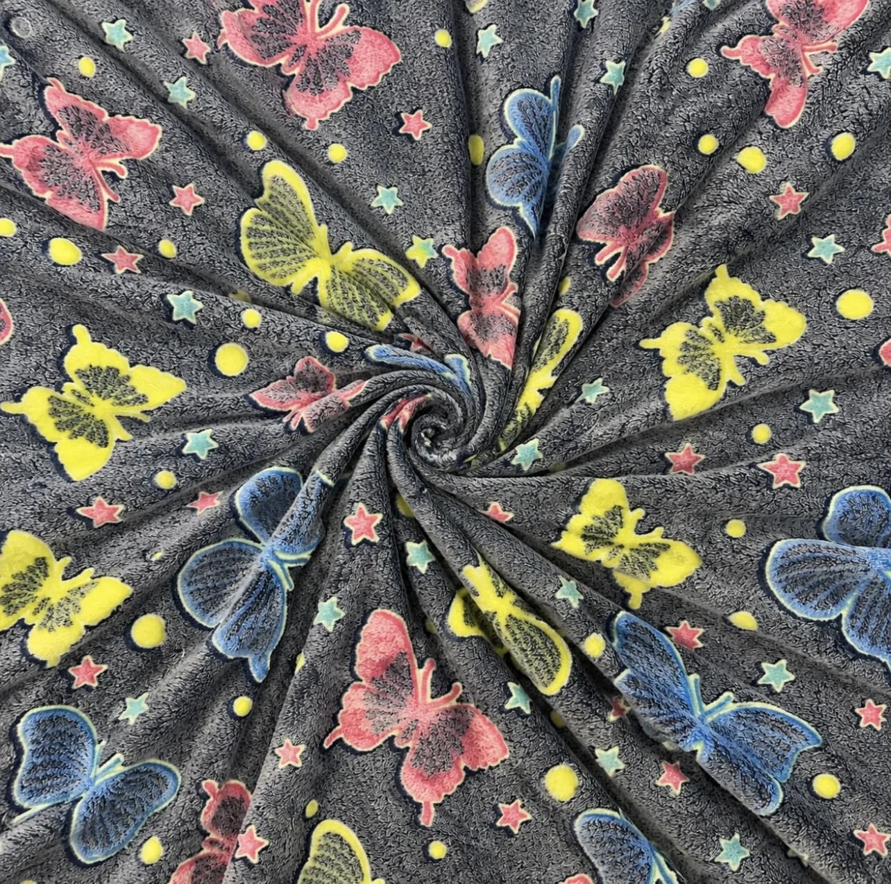 پتو مسافرتی 1 نفره مدل شب نما طرح پروانه سایز 160×200 سانتی متر — تصویر ۵
