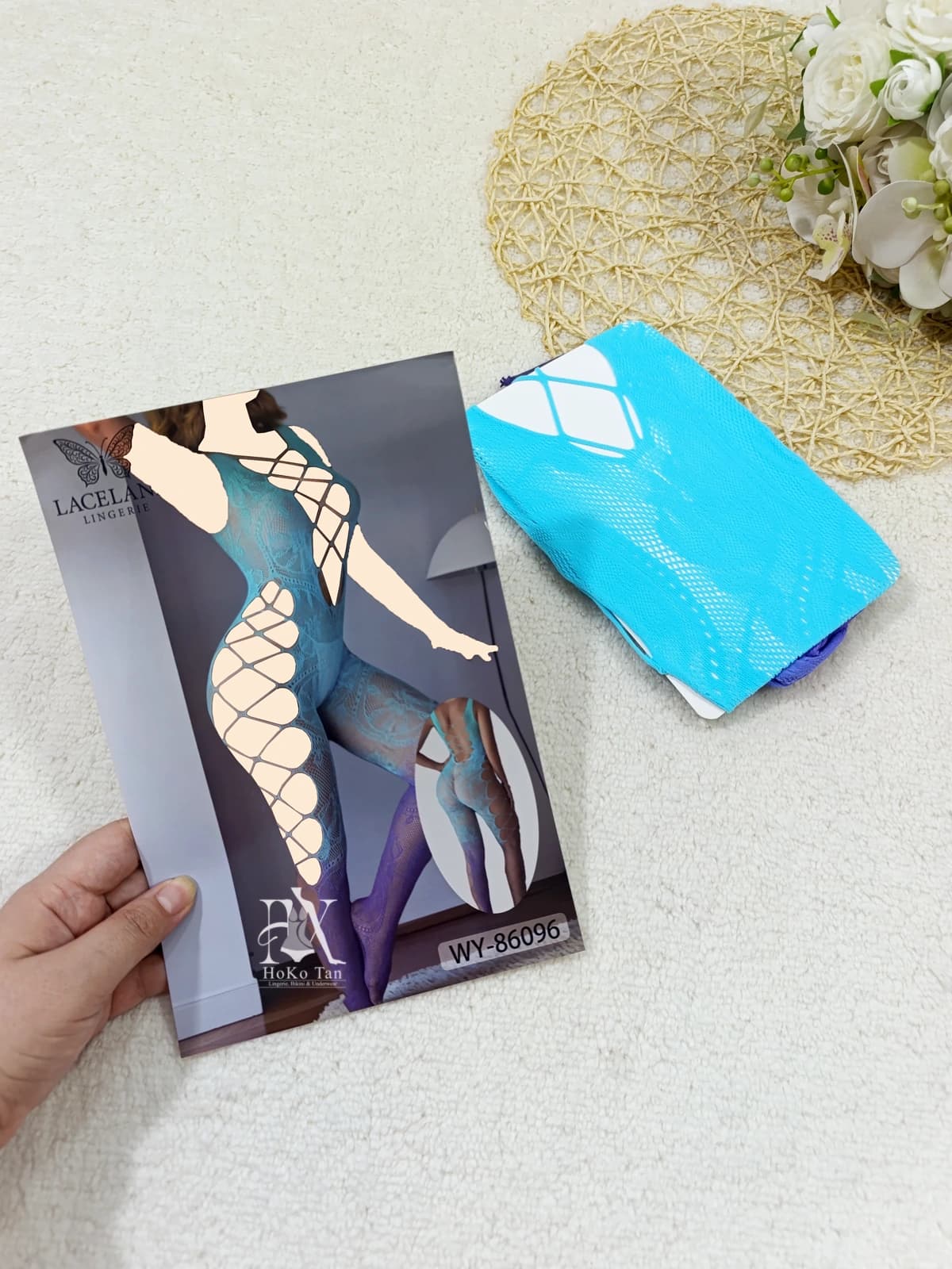 بادی زنانه استاکینگ فانتزی آبرنگی کد 86096