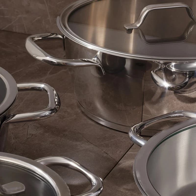 سرویس قابلمه و تابه استیل 8 پارچه مادام کوکو مدل Nova Cookware Set - OFF — تصویر ۵