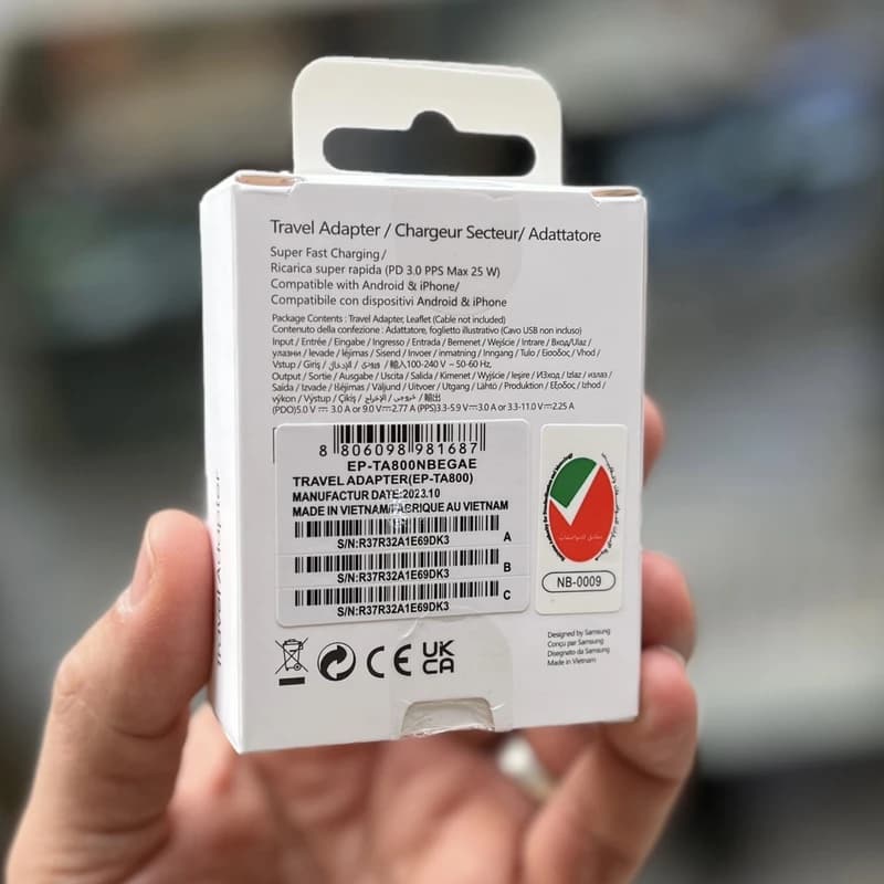 آداپتور شارژر 25 وات سامسونگ A23 مدل 3پین — تصویر ۸