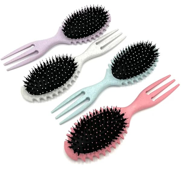 برس باونس کرل مدل بیضی با دسته پیک دار مخصوص موی فر ویور Veurer (رنگ بندی رندوم) — تصویر ۲