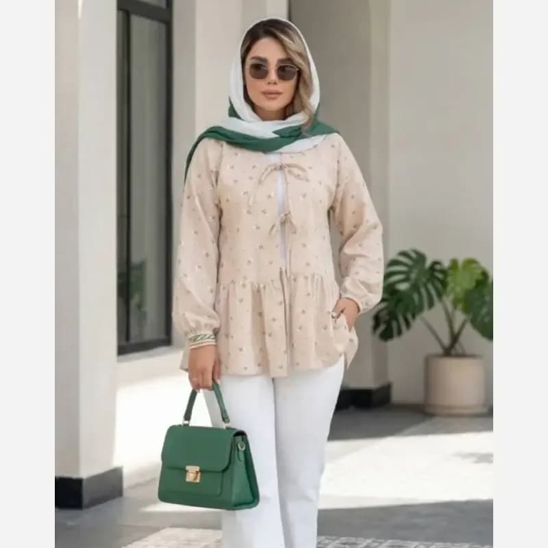 مانتو زنانه عروسکی وال ژاکارد مدل آیسل — تصویر ۶