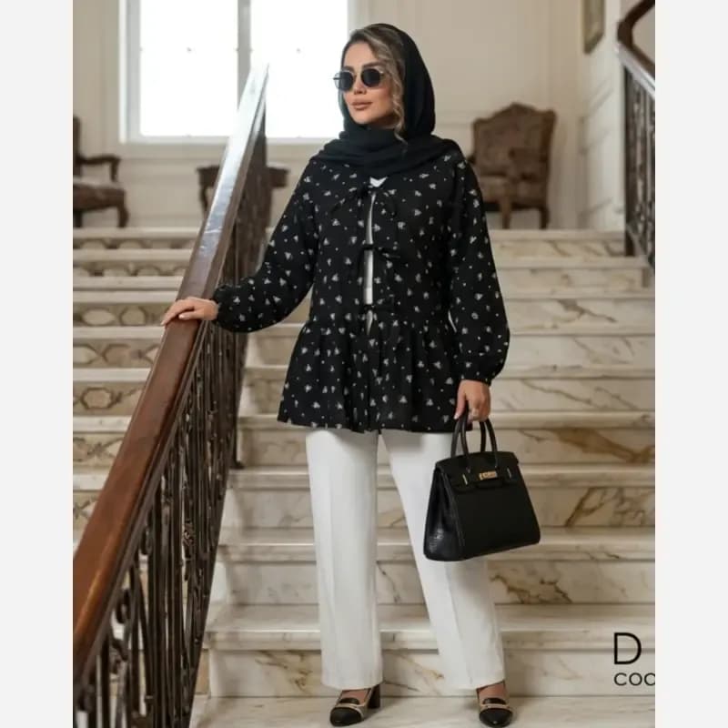 مانتو زنانه عروسکی وال ژاکارد مدل آیسل — تصویر ۷