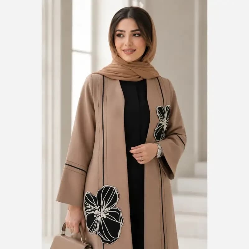 مانتو زنانه کرپ مازراتی تیکه دوزی مدل میرا قد 80 — تصویر ۶