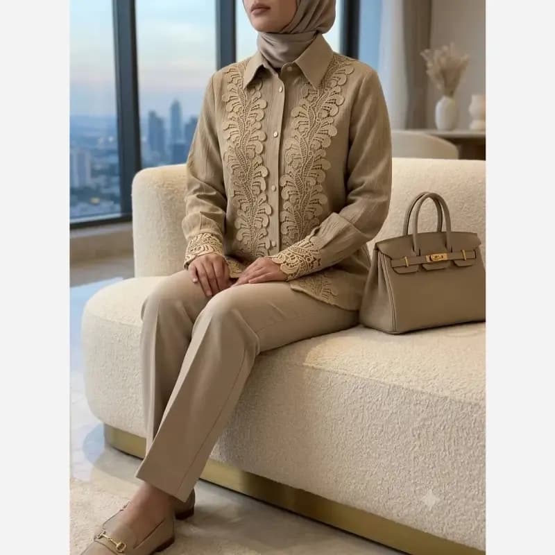 شومیز زنانه جنس توکی کراش مدل آیسو سایز 36 تا 58 — تصویر ۷