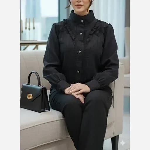 شومیز زنانه مدل حسنا جنس توکی کراش سایز بزرگ — تصویر ۶