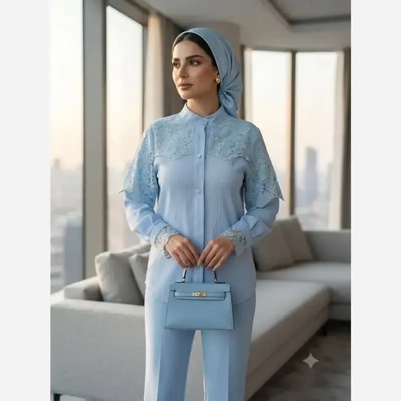 شومیز زنانه توکی کراش مدل دلانا سایز 38 تا 54 — تصویر ۳