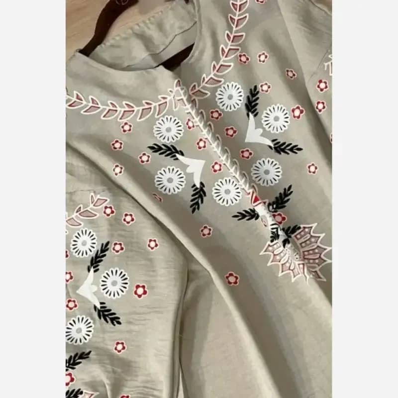 تونیک چاپی رنگی آرامش جنس شانتون درجه یک فری سایز — تصویر ۱۰