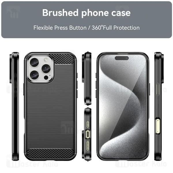 قاب فیبر کربنی آیفون Apple iPhone 16 Pro Max Rugged Armor Fiber Carbon — تصویر ۳