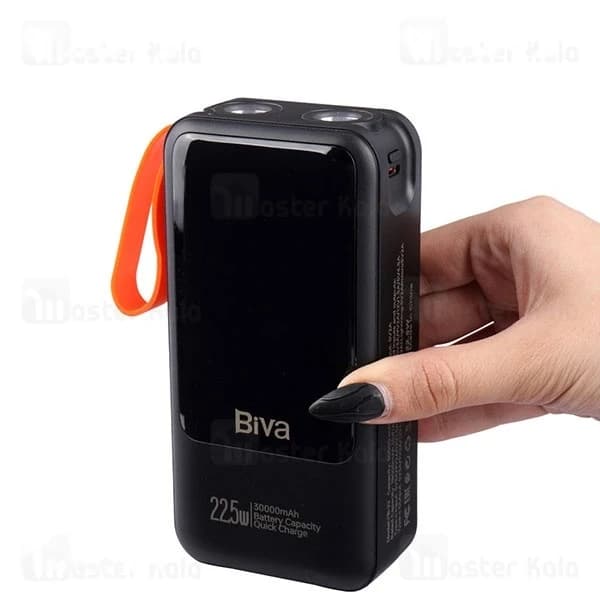 پاوربانک 30000 بیوا Biva BP-022 Power Bank Digital Display توان 22.5 وات همراه با کابل متصل — تصویر ۳