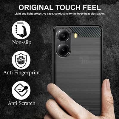 قاب فیبر کربنی شیائومی Xiaomi Redmi Turbo 4 / Poco X7 Pro 5G Rugged Armor Fiber Carbon — تصویر ۵