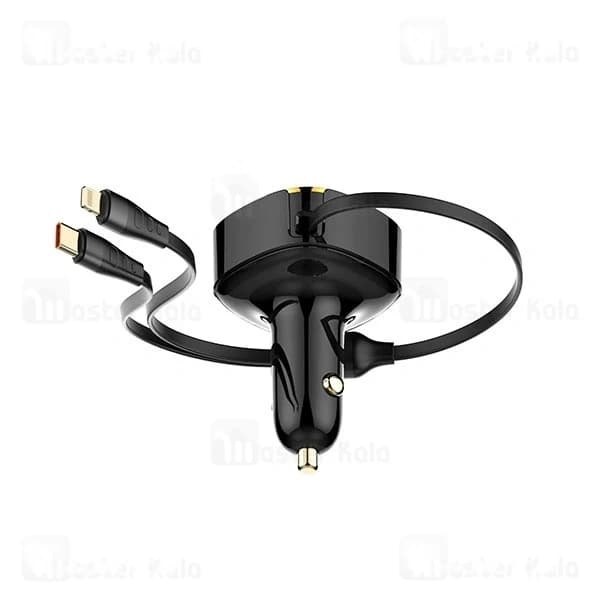 شارژر فندکی الدینیو Ldnio C107 توان 30 وات همراه با کابل جمع شونده — تصویر ۲