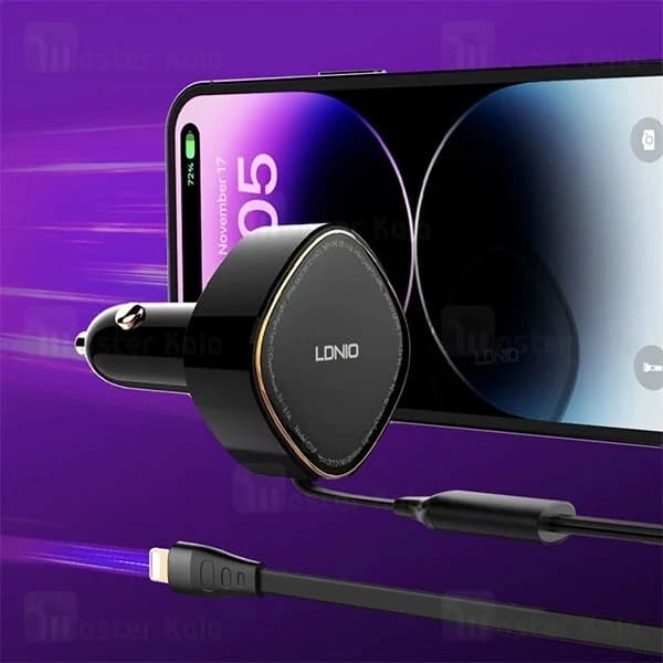 شارژر فندکی الدینیو Ldnio C107 توان 30 وات همراه با کابل جمع شونده — تصویر ۷