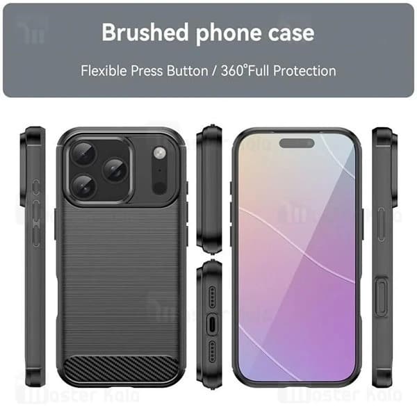 قاب فیبر کربنی آیفون Apple iPhone 17 Pro Rugged Armor Fiber Carbon — تصویر ۳