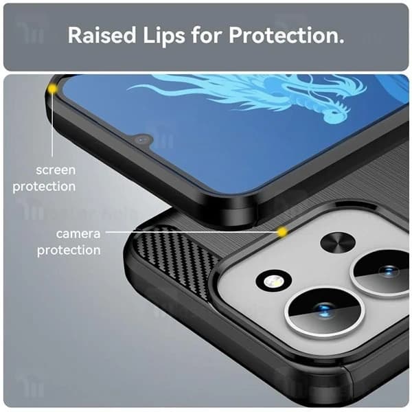 قاب فیبر کربنی شیائومی Xiaomi Redmi 15C 4G / Poco C85 4G Rugged Armor Fiber Carbon — تصویر ۵