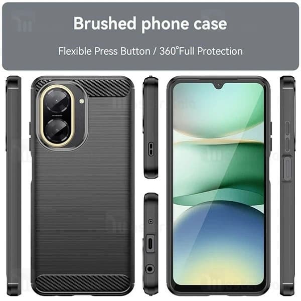 قاب فیبر کربنی شیائومی Xiaomi Redmi A5 / Poco C71 Rugged Armor Fiber Carbon — تصویر ۳